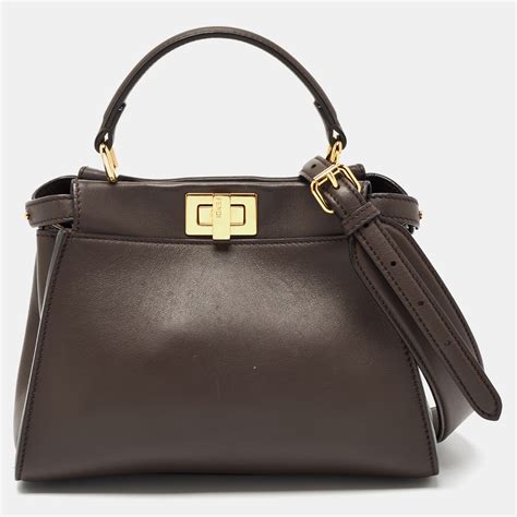 fendi peekaboo bag brown|fendi peekaboo price euro.